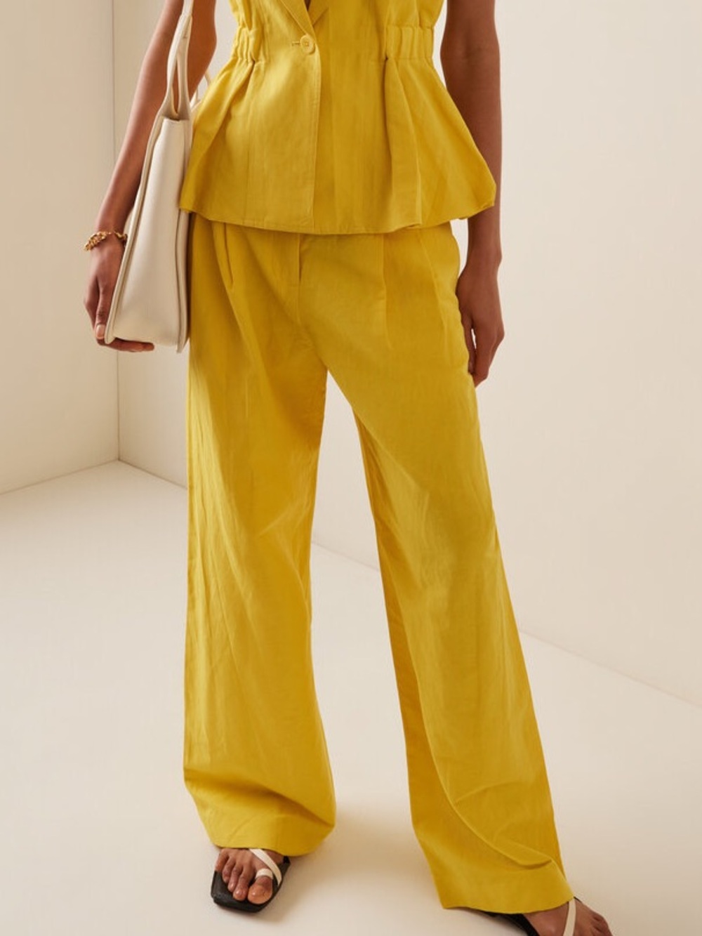 Ulla Johnson Pascale Sunsprite Cotton Linen Wide Leg Pants Sz 4 Runway 2023 - Picture 1 of 10